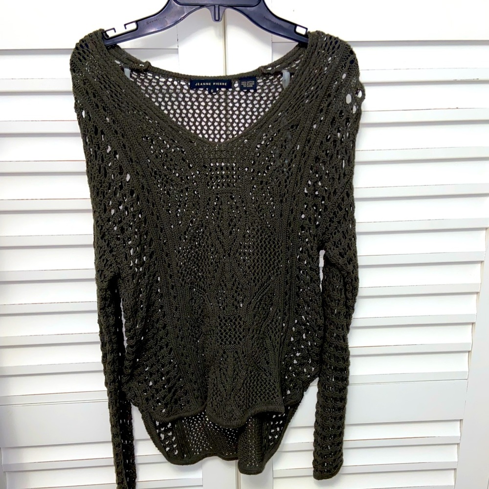 Olive green knitted top